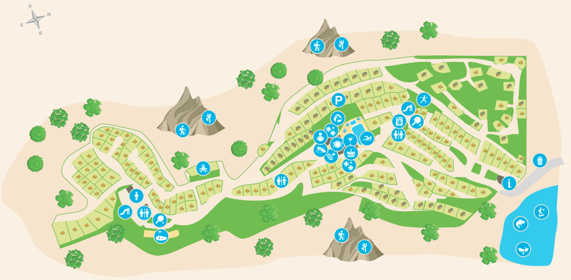 Plan du camping de la Vallée Heureuse